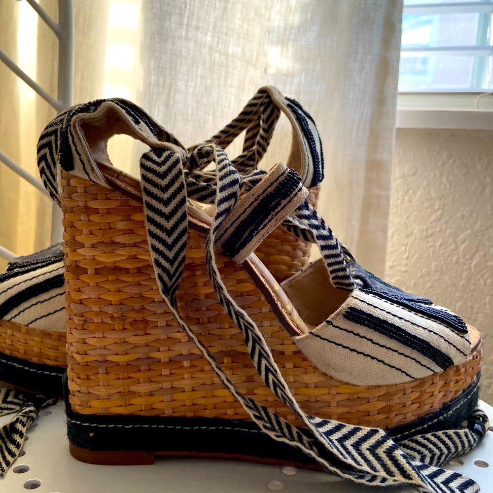 Sam Edelman, platform ankle tie heels